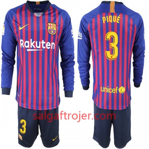 FC Barcelona Fodboldtrøjer Pique 3 Børn Hjemmebanesæt 2018/19 Langærmet FC Barcelona Fodboldtrøjer Pique 3 Børn Hjemmebanesæt 2018/19 Langærmet